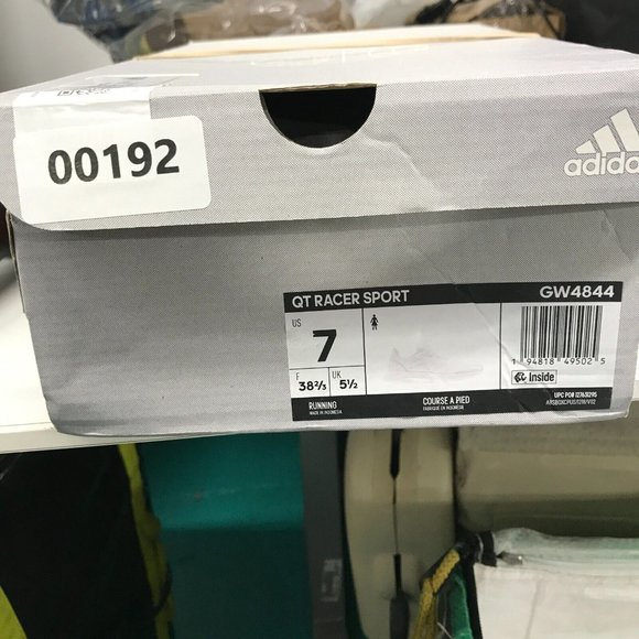 Adidas Running Shoes Womens 7 US QT Racer Sport Cloud White‎ Gray Blue Sneakers - Picture 8 of 8